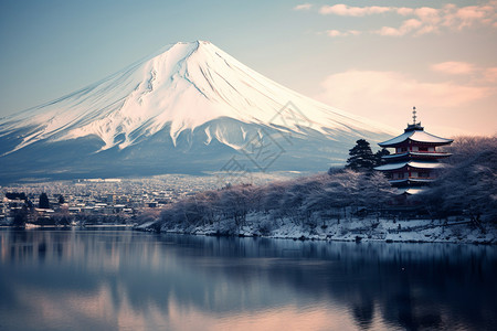 壮观的富士山景观图片