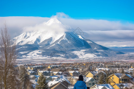 壮观的雪山山脉图片