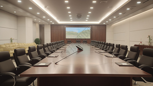 企业中的多功能大型会议室背景图片