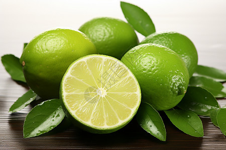 新鲜绿色的柠檬图片