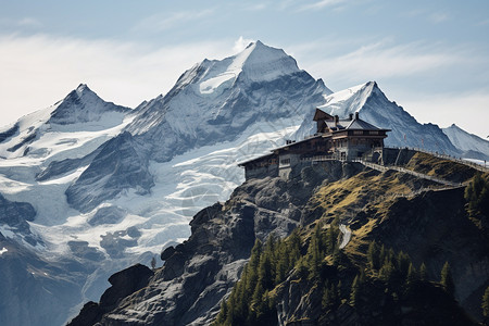 壮观的雪山山脉景观图片