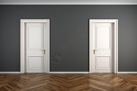白色的室内房间门背景图片