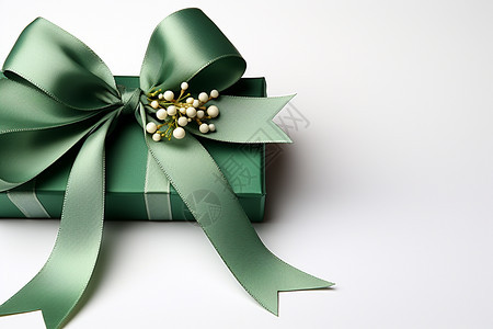 绿色的丝带礼物包装图片
