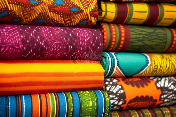 非洲纹样纺织布料图片