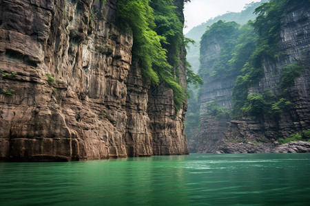 悬崖下的河流图片