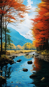 秋天山脉图片