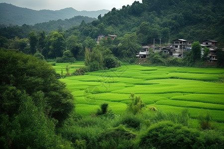 郁郁葱葱的乡村种植园图片