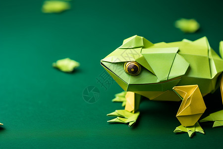 绿色折纸青蛙图片