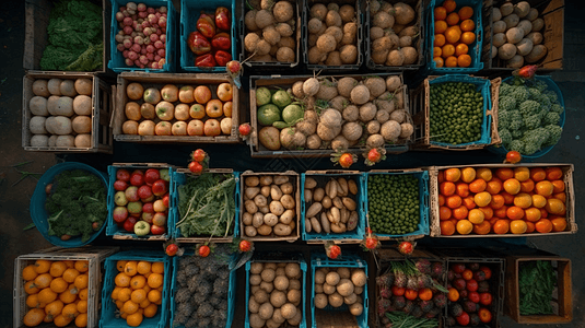 市场摊位上的销售的农产品背景图片