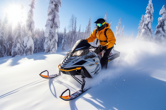雪上驾驶摩托图片