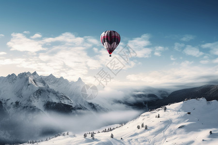 热气球在空中飞行图片