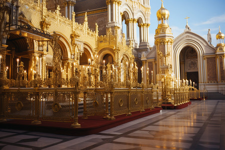 金色外观建筑的宗教图片