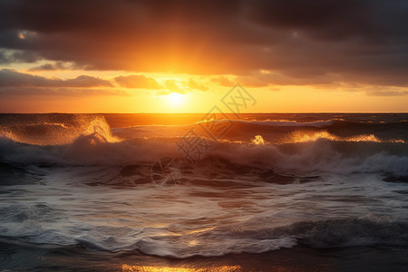 海平线上的日出图片