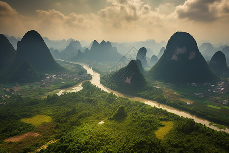 青山绿水的山景图片