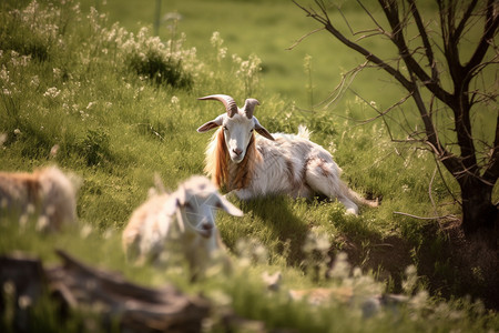 草原上的山羊图片