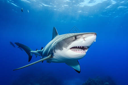 捕食者深海里的鲨鱼背景