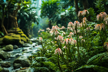 热带雨林中的野花图片
