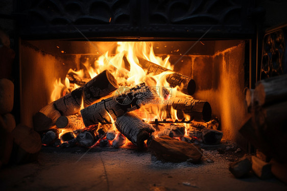 温暖的火炉图片