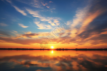 海面上的夕阳图片