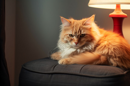 沙发上的橘色猫咪图片