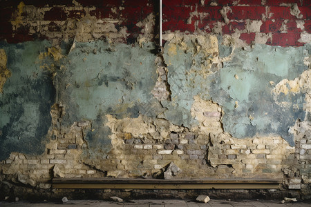 粗糙破裂的工厂墙壁图片