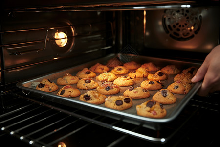 饼干放进烤箱烘烤图片