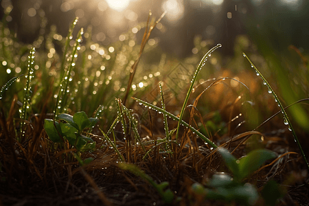 春雨过后的草地图片