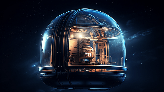 宇宙中创新科技的太空舱背景图片