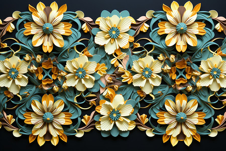 立体花卉装饰背景图片