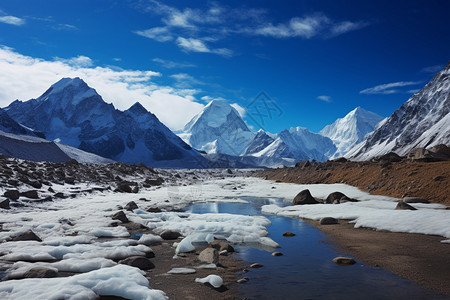 雪山攀登亚洲的雪山美景背景