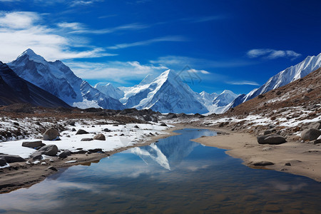 珠穆朗玛峰的美丽景色图片