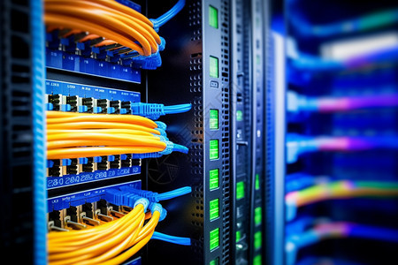 数据中心数据库服务器通信电缆管理器图片