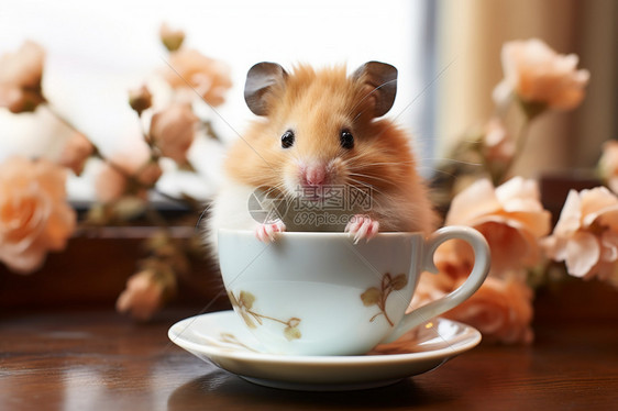 桌子上的可爱仓鼠图片