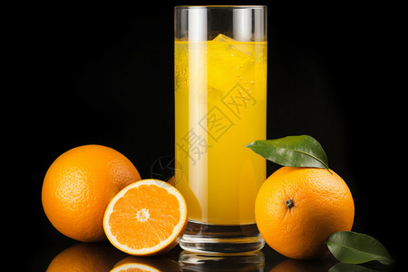 新鲜的橙子果汁图片