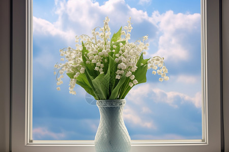 一朵朵白色的铃兰花图片