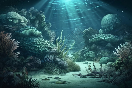 海底景色珊瑚图片