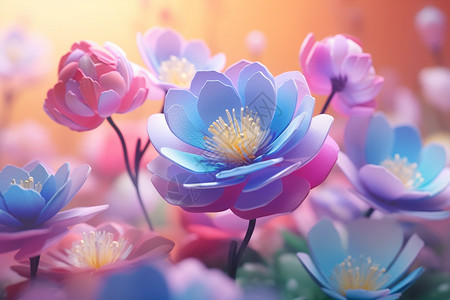 艺术感氛围的3D花朵背景图片