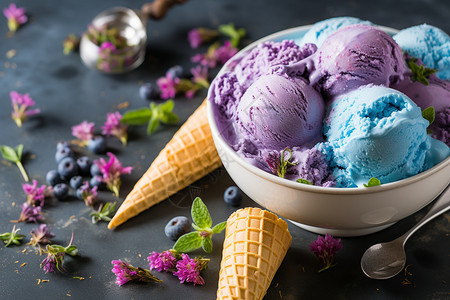五彩缤纷的冰淇淋图片
