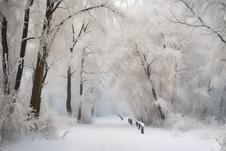 雪白的道路图片