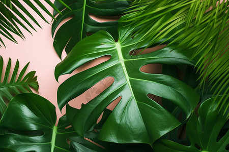 一种热带植物的绿叶图片