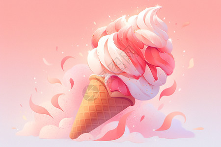 冰淇淋甜筒卡通冰淇淋插图高清图片