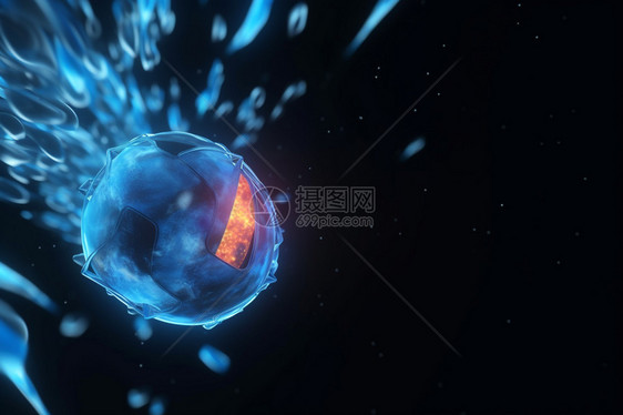 蓝色3d漩涡球图片
