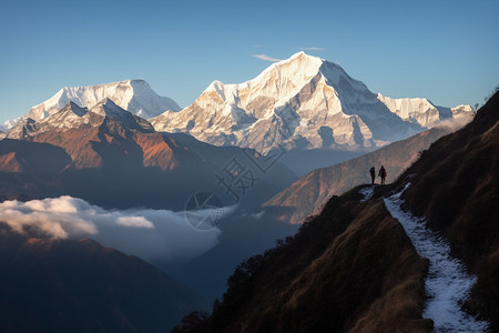 唯美的雪山风景图片