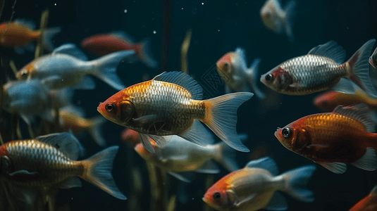 鱼缸中美丽的鱼类图片