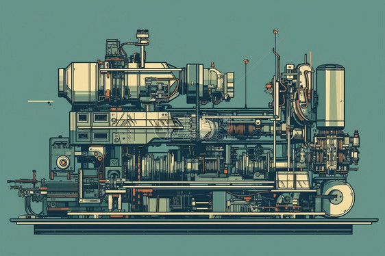 工业加工厂机械平面插图图片