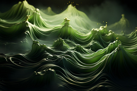 绿色波浪纹理背景图片