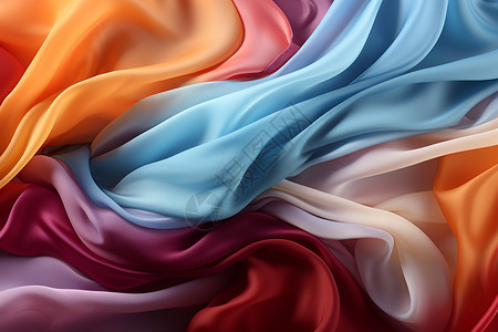 丝绸布匹多彩的丝绸背景