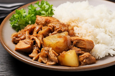 土豆牛肉饭米饭羊肉饭高清图片