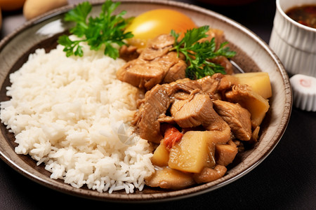 酸菜鱼饭牛肉饭炖背景