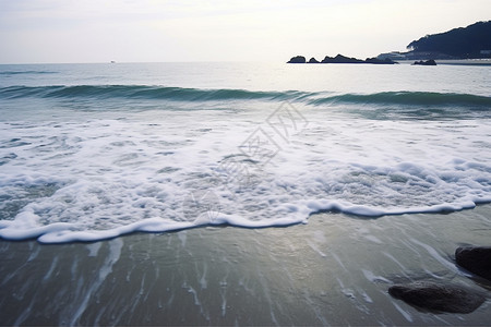 自然的海滩浪花图片